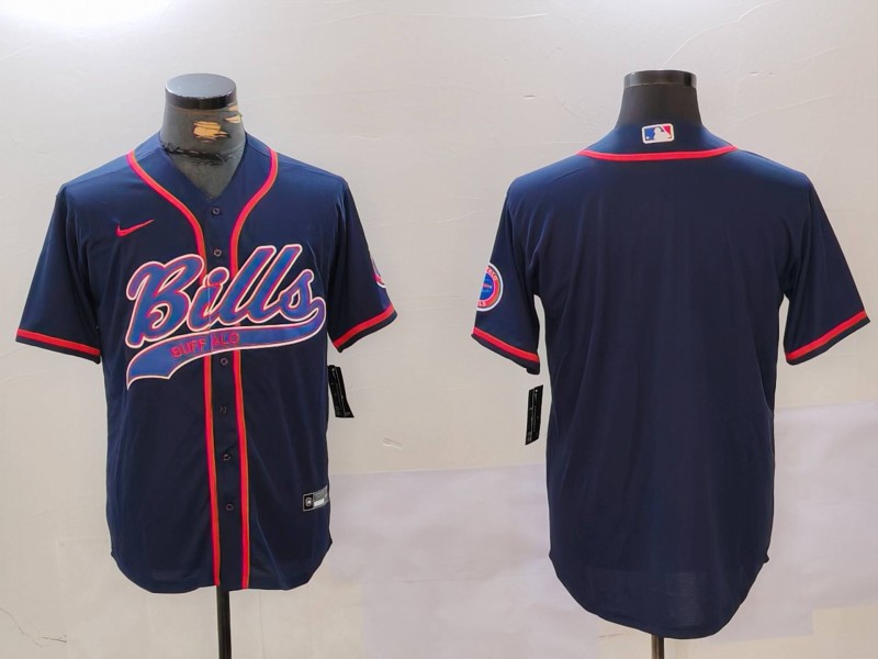 Men Buffalo Bills Blank Blue Joint Name 2024 Nike Limited NFL Jersey style 910